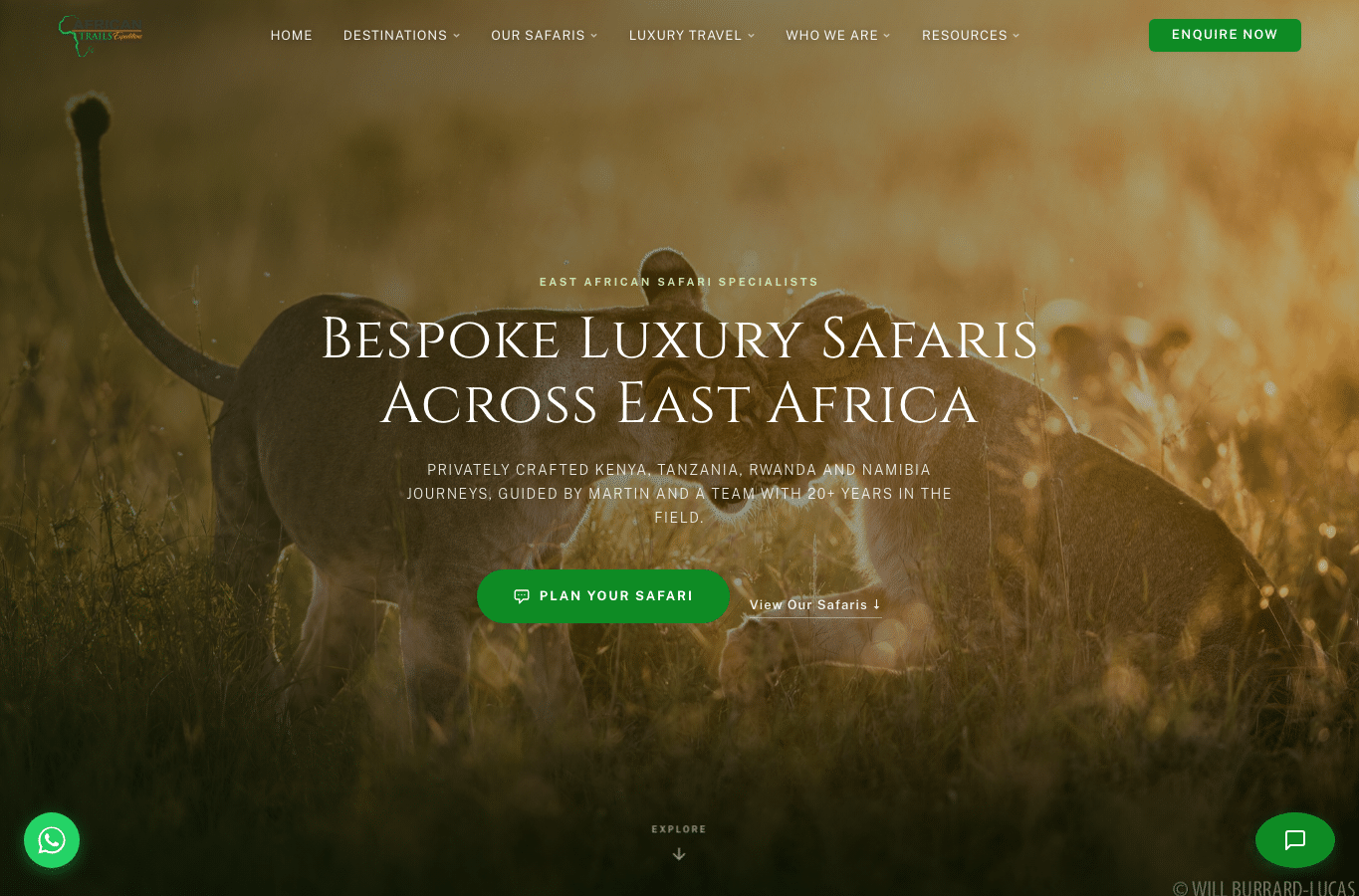 Screenshot preview of africantrailsexpeditions.com