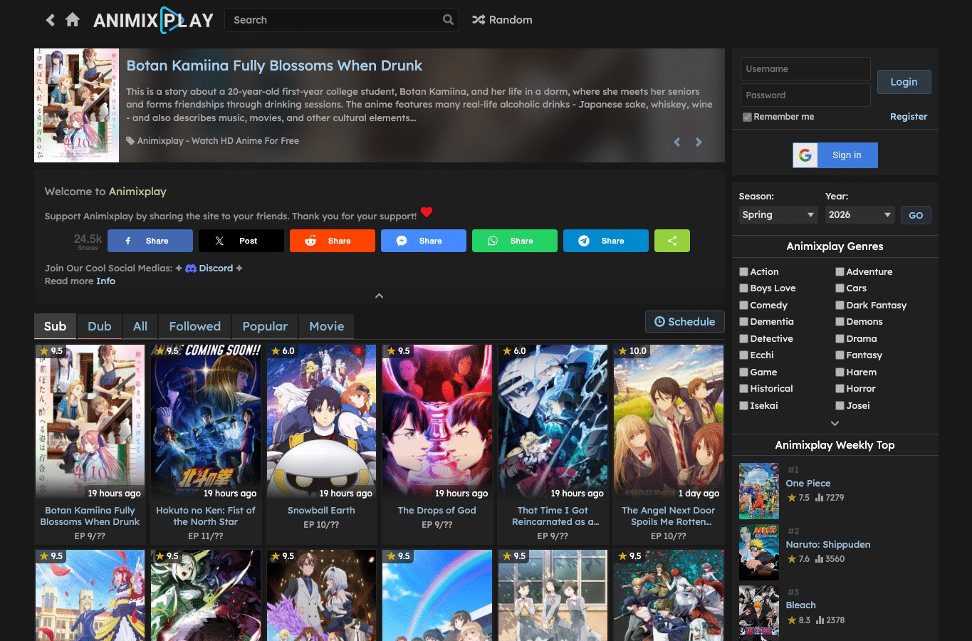 Screenshot preview of animixplay.fun