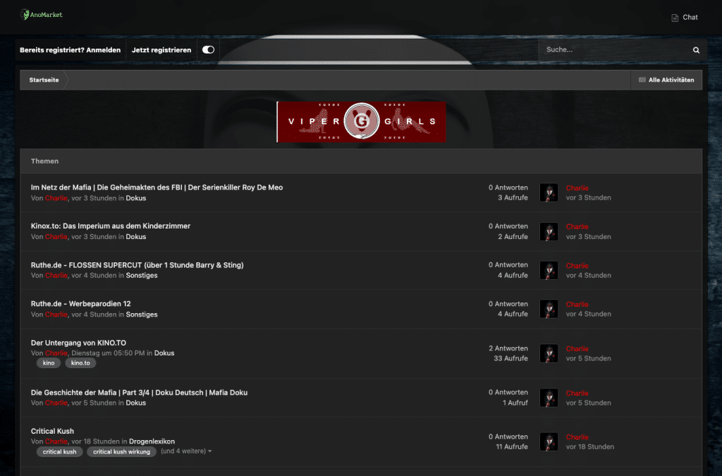 anomarket.cc homepage screenshot