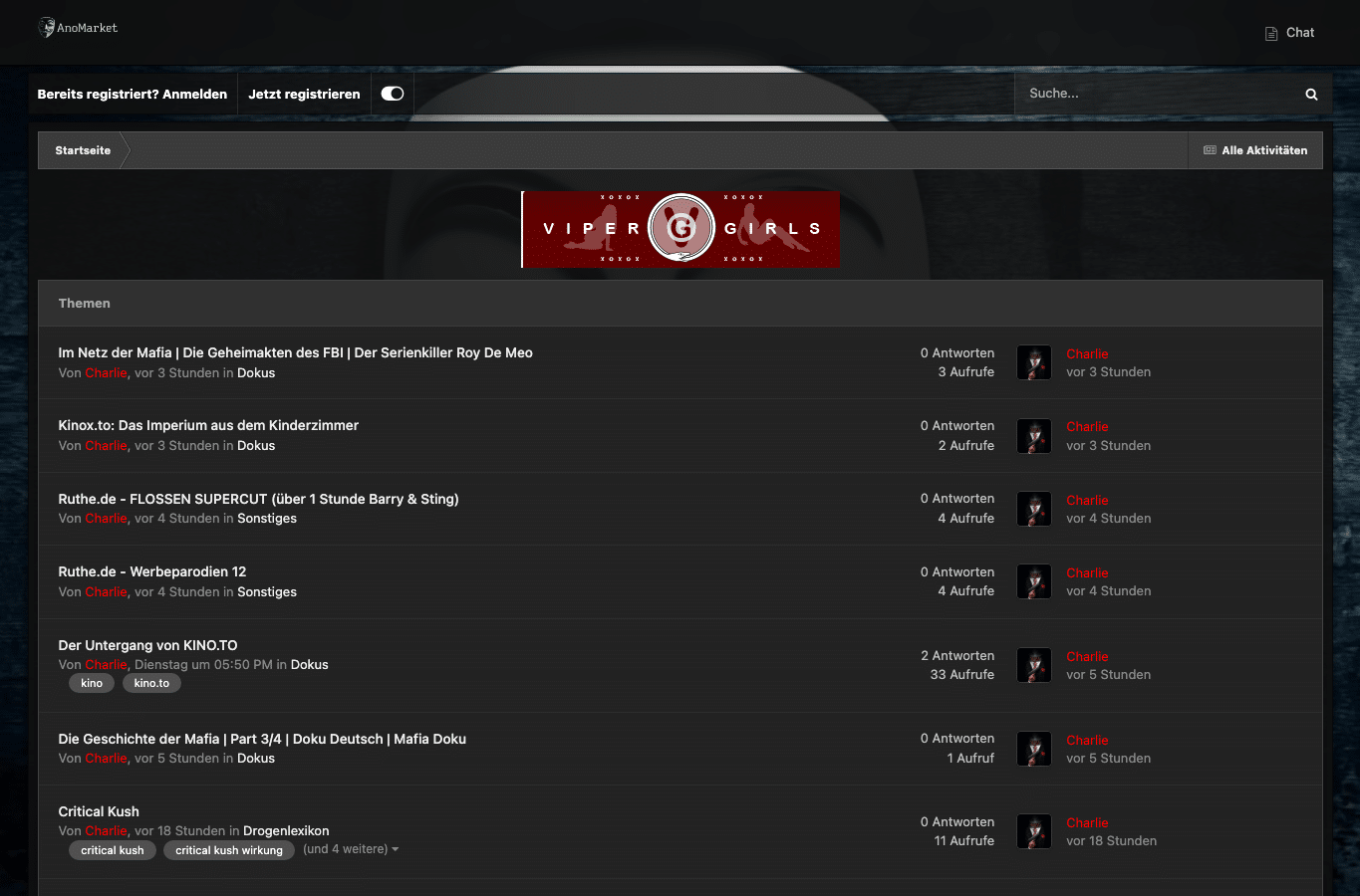 Screenshot preview of anomarket.cc