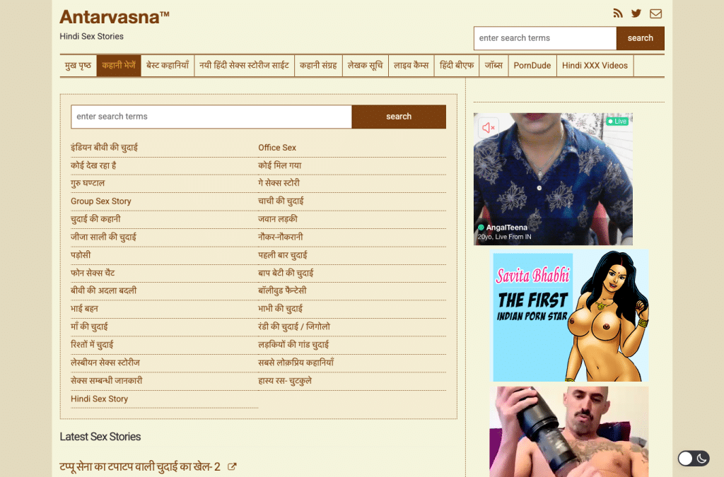antarvasna3.com homepage screenshot