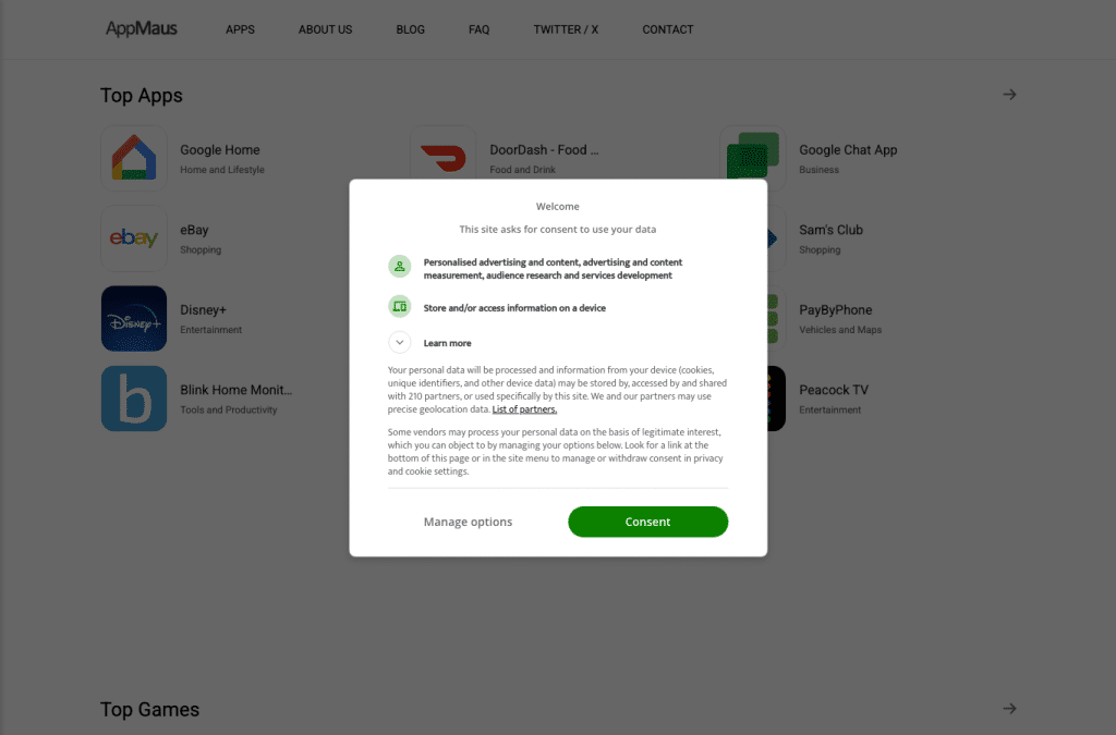 appmaus.com homepage screenshot