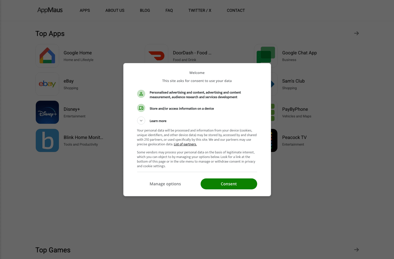 Screenshot preview of appmaus.com