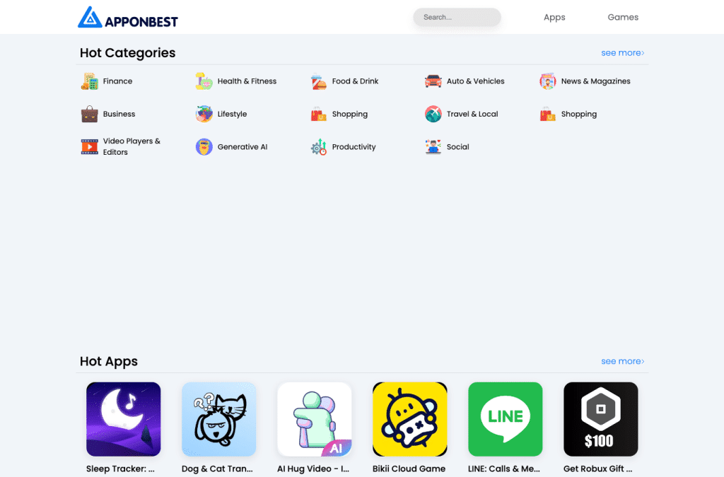 apponbest.com homepage screenshot