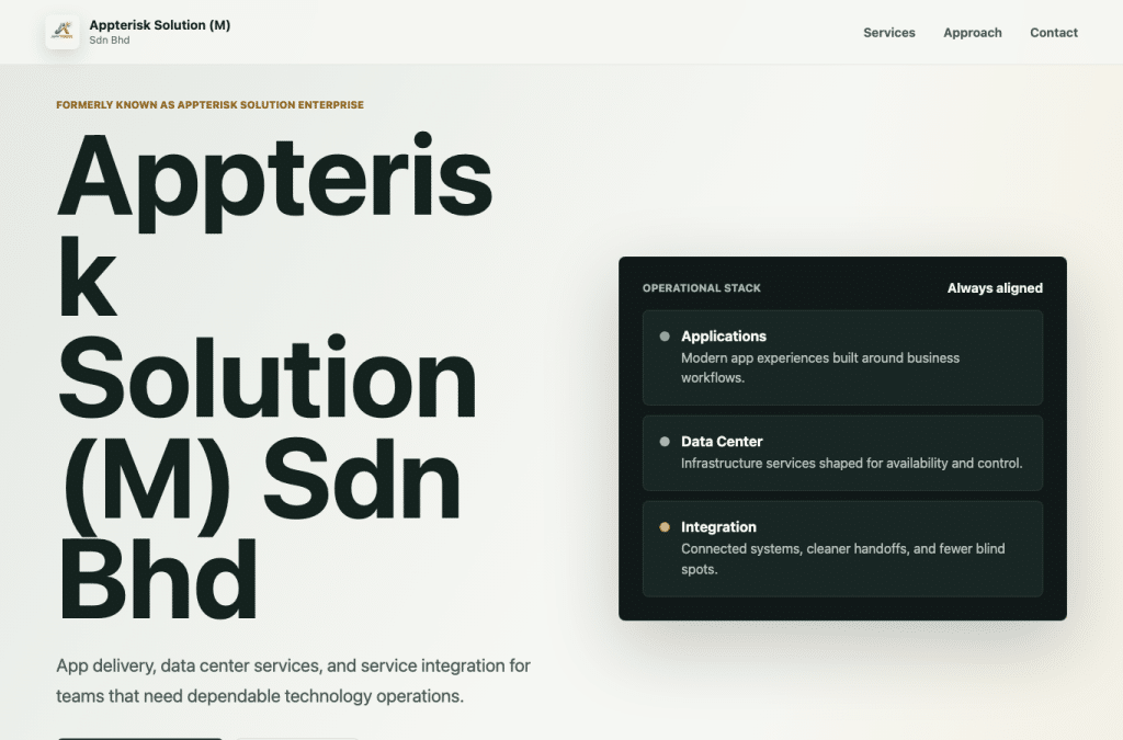 appterisk-solution.com homepage screenshot