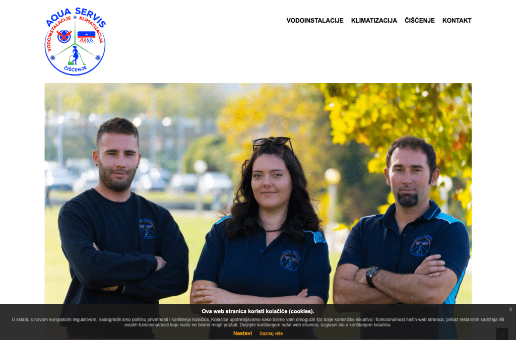 aquaservis.hr homepage screenshot