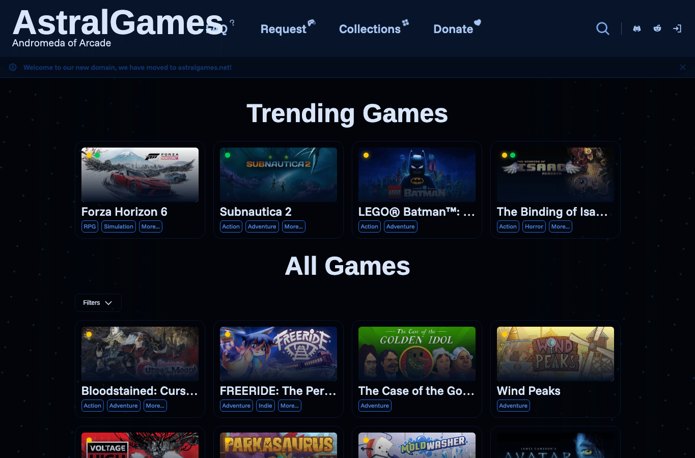 Screenshot preview of astralgames.net