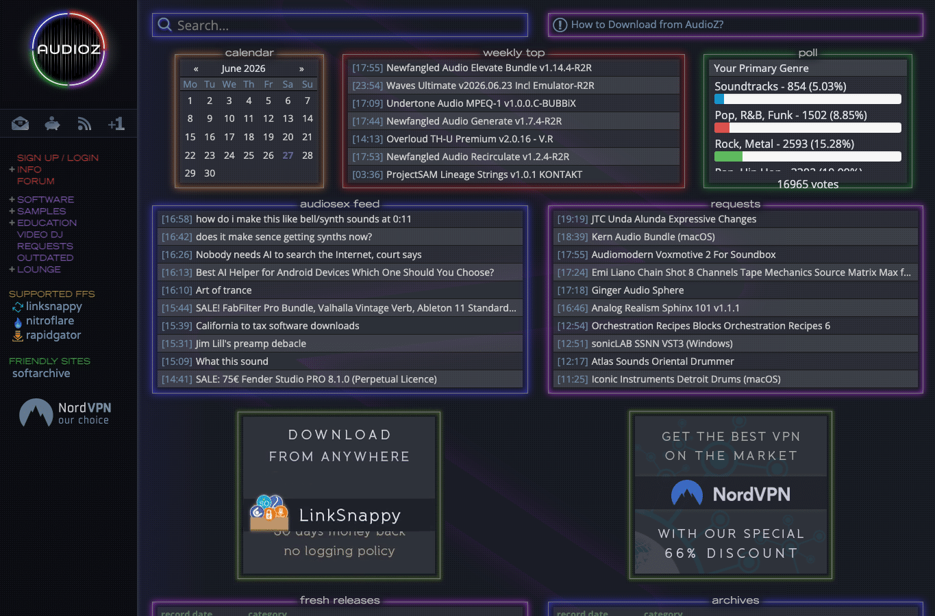 Screenshot preview of audioz.download