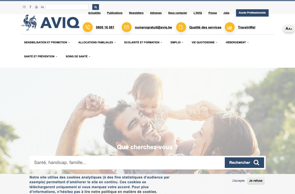 aviq.be homepage screenshot