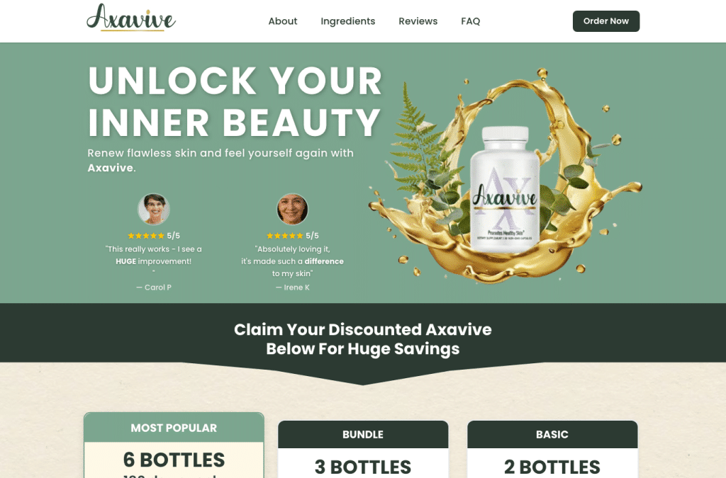 axavive.com homepage screenshot