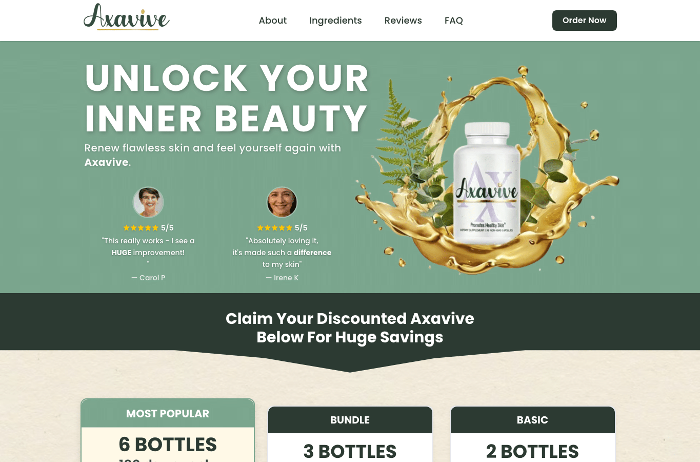 Screenshot preview of axavive.com