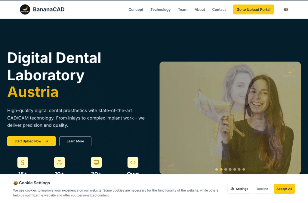 bananacad.at homepage screenshot