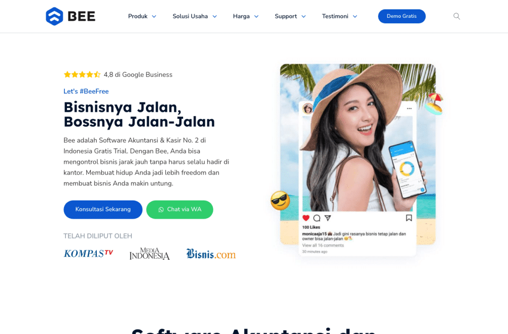 bee.id homepage screenshot
