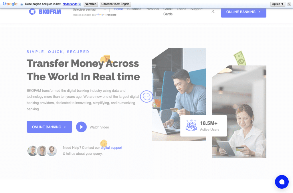 bnkofam.top homepage screenshot