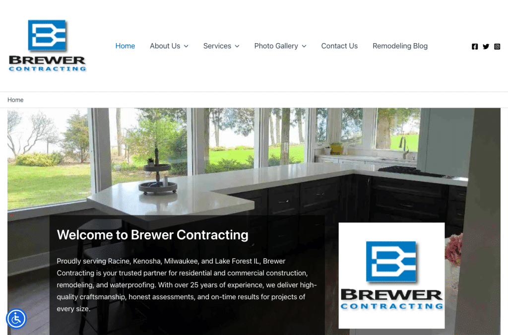 brewercontracting.com homepage screenshot