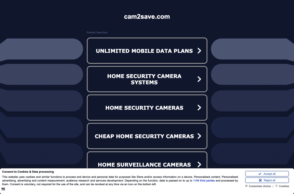 cam2save.com homepage screenshot