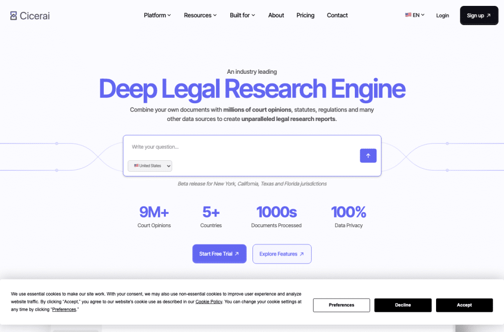 cicerai.com homepage screenshot