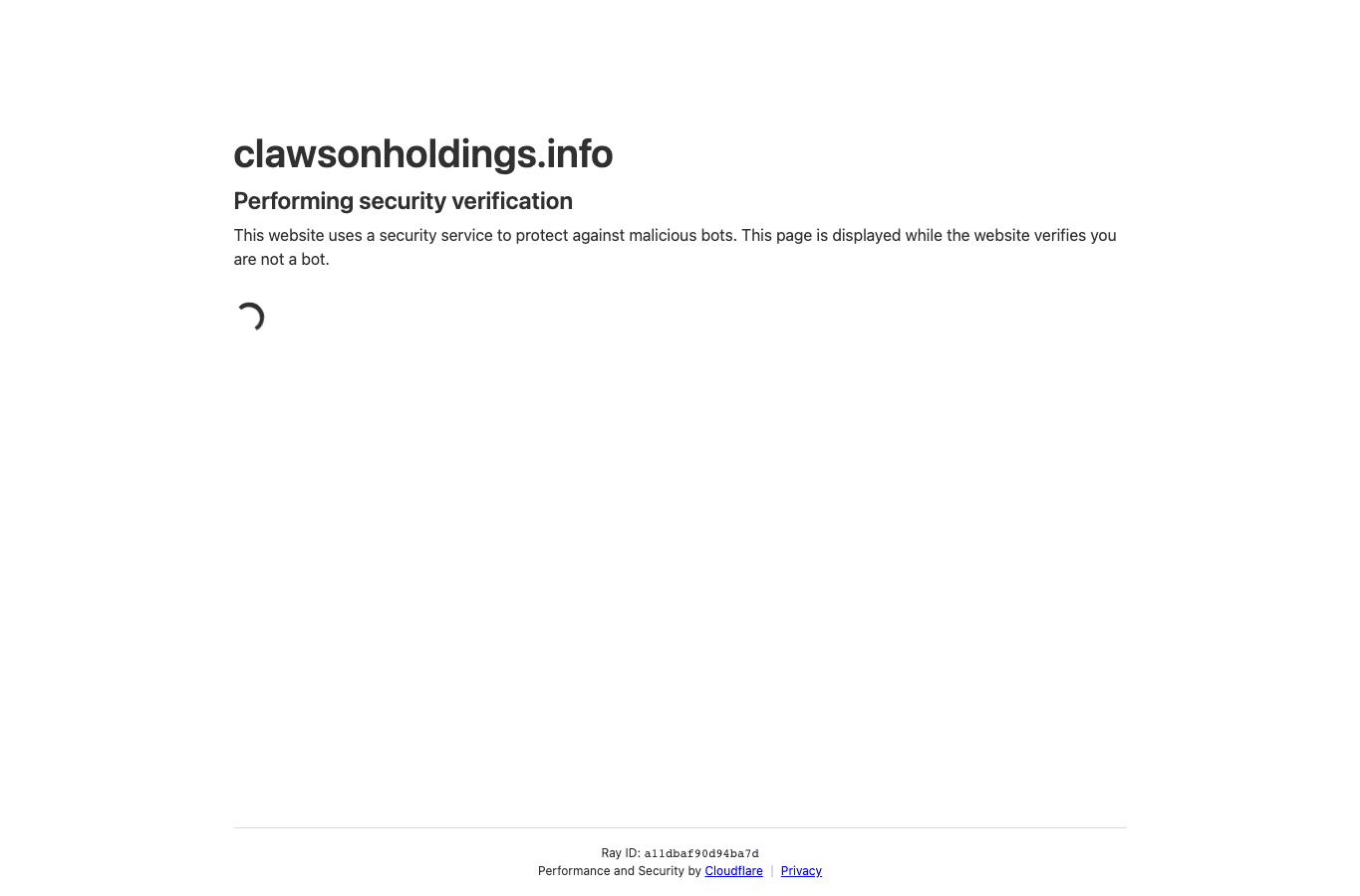 Screenshot preview of clawsonholdings.info