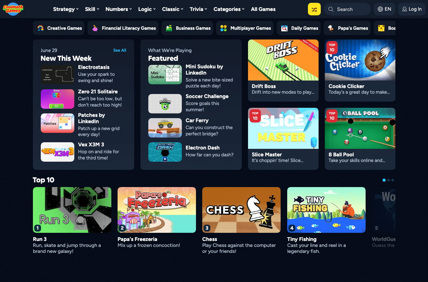 Screenshot preview of coolmathgames.com