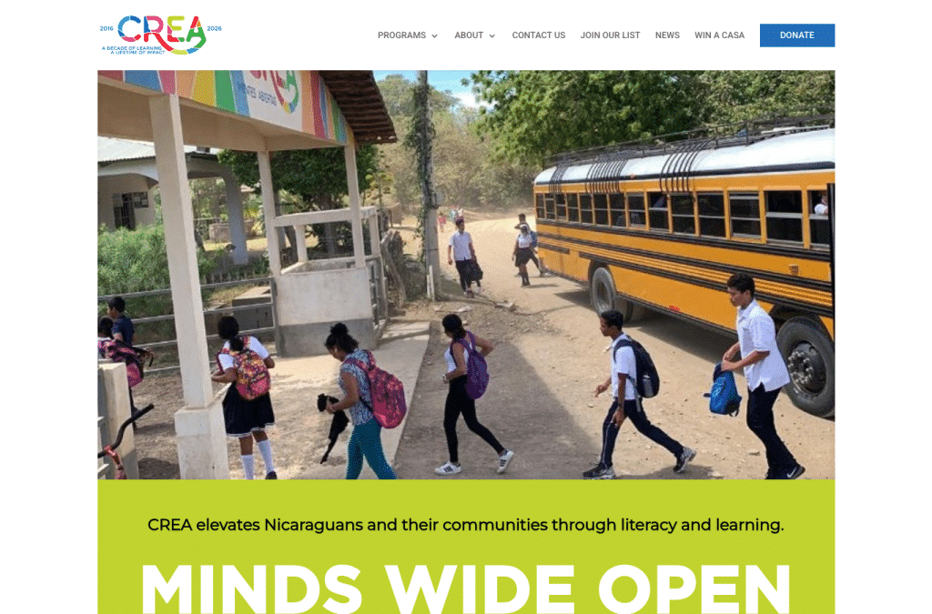 creanicaragua.org homepage screenshot