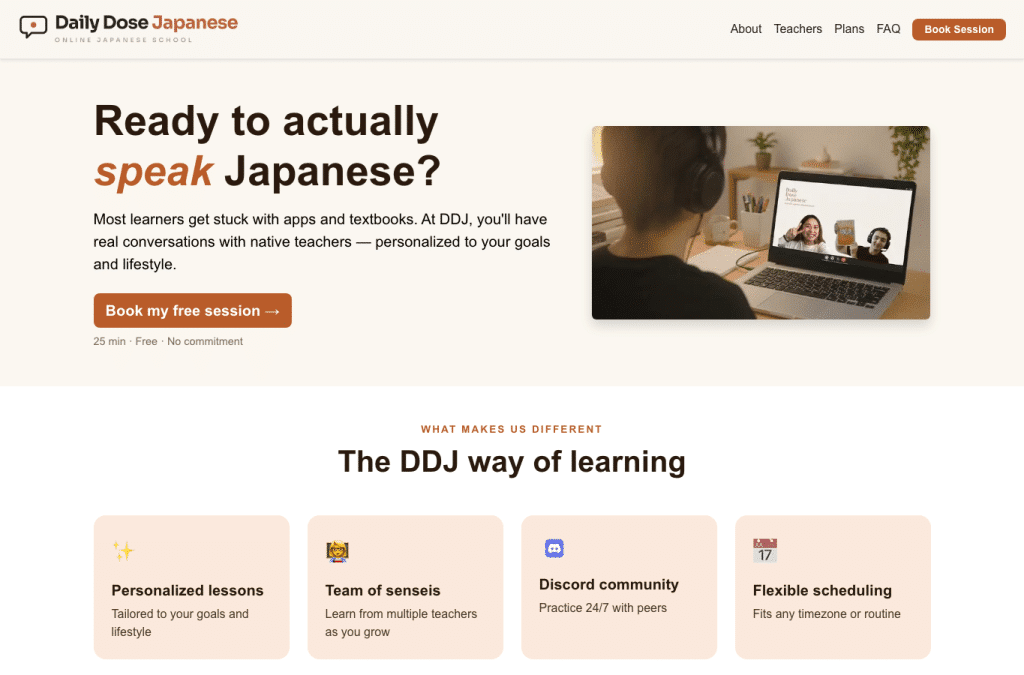 dailydosejapanese.com homepage screenshot