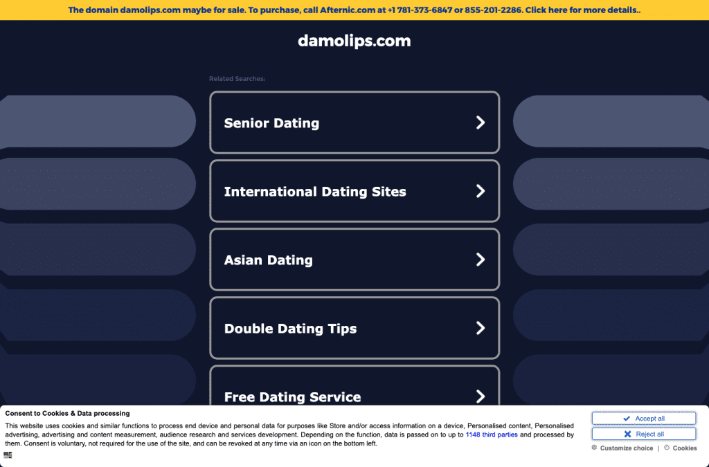 damolips.com homepage screenshot