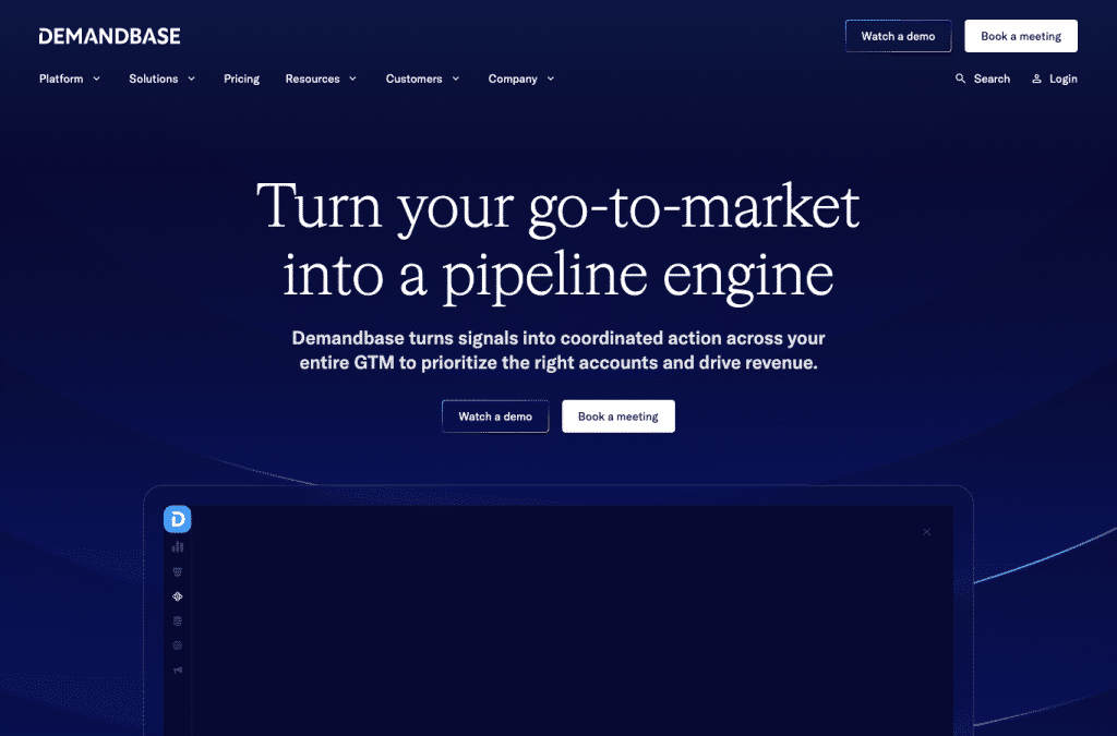 demandbase.com homepage screenshot
