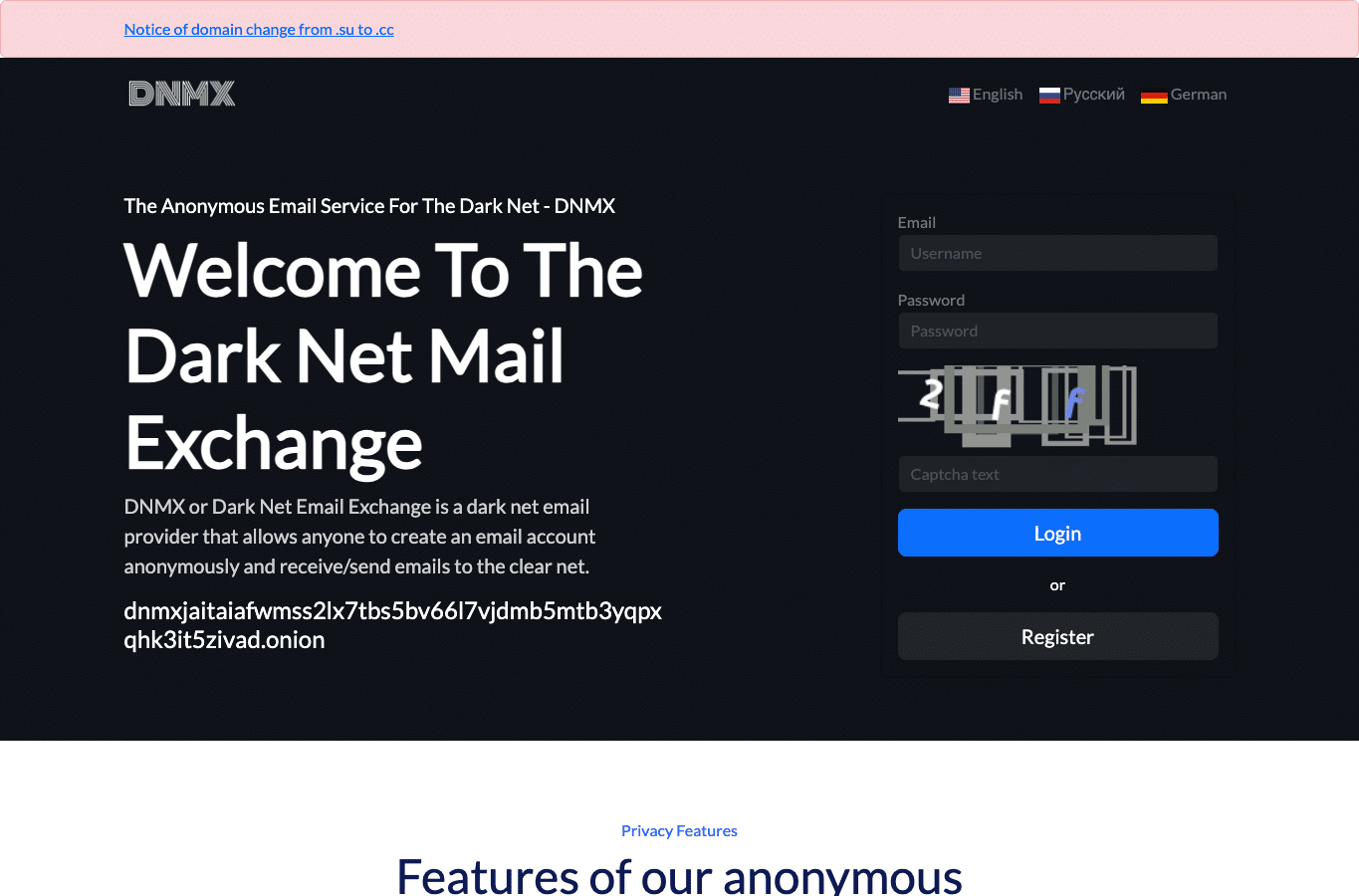 Screenshot preview of dnmx.cc
