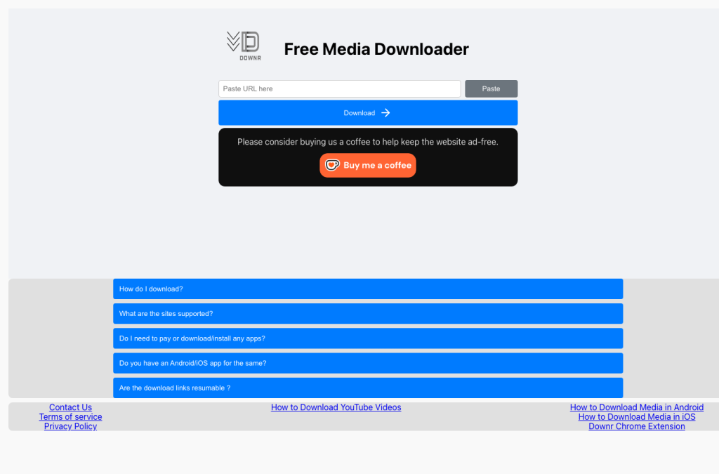 downr.org homepage screenshot