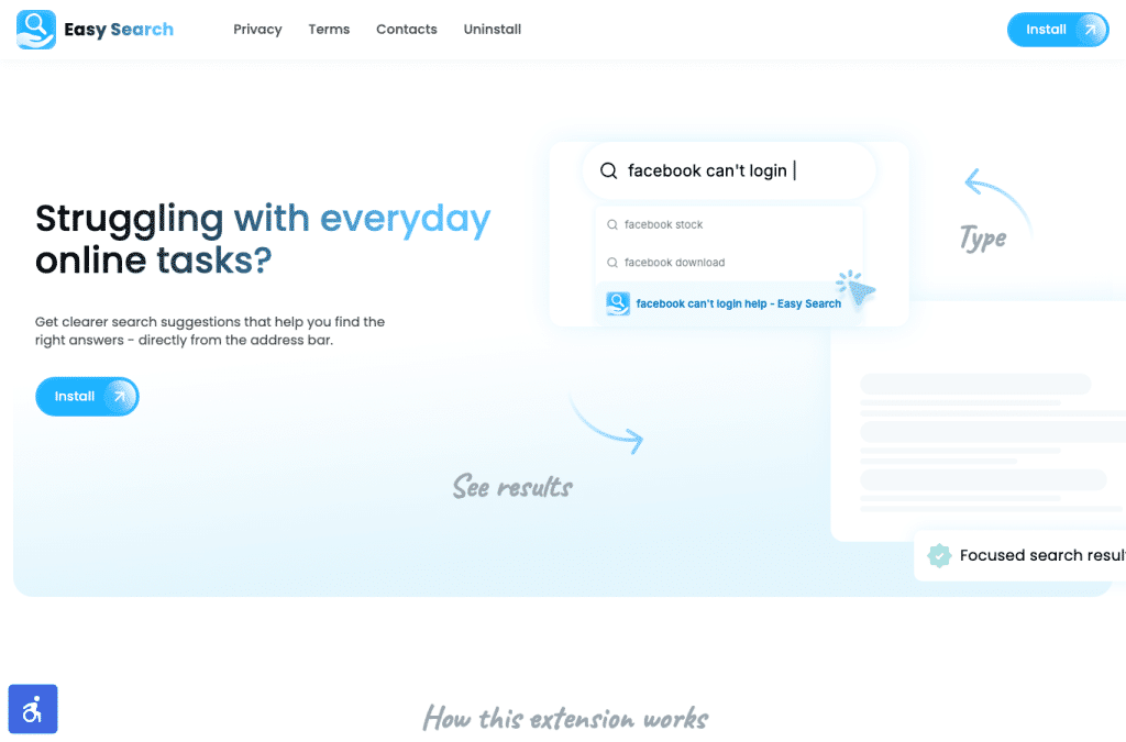 easysearching.net homepage screenshot