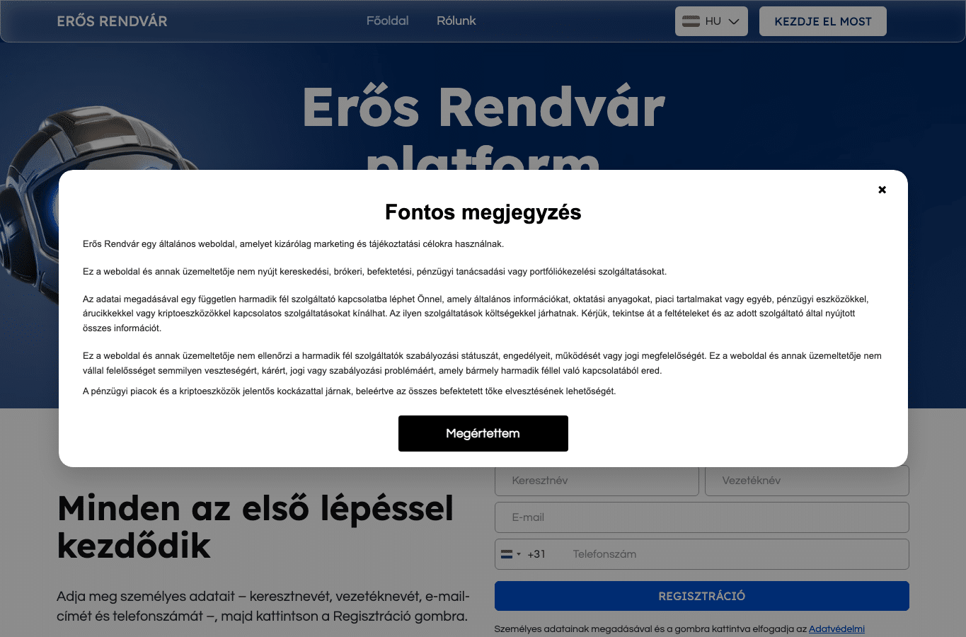 Screenshot preview of erosrendvar-hu.com