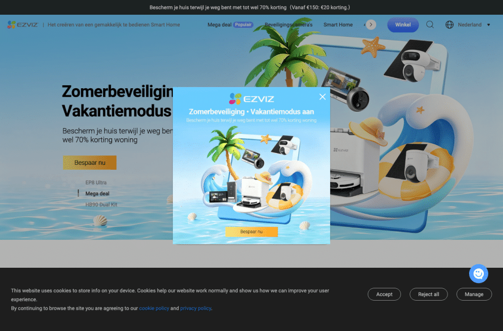 ezvizlife.com homepage screenshot