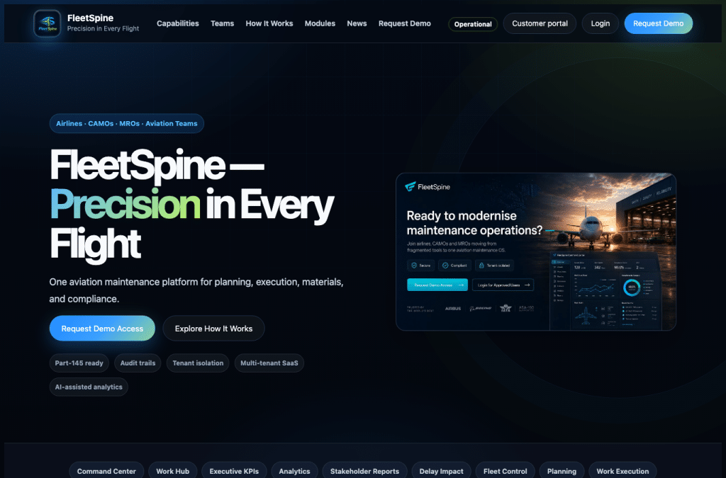 fleetspine.com homepage screenshot