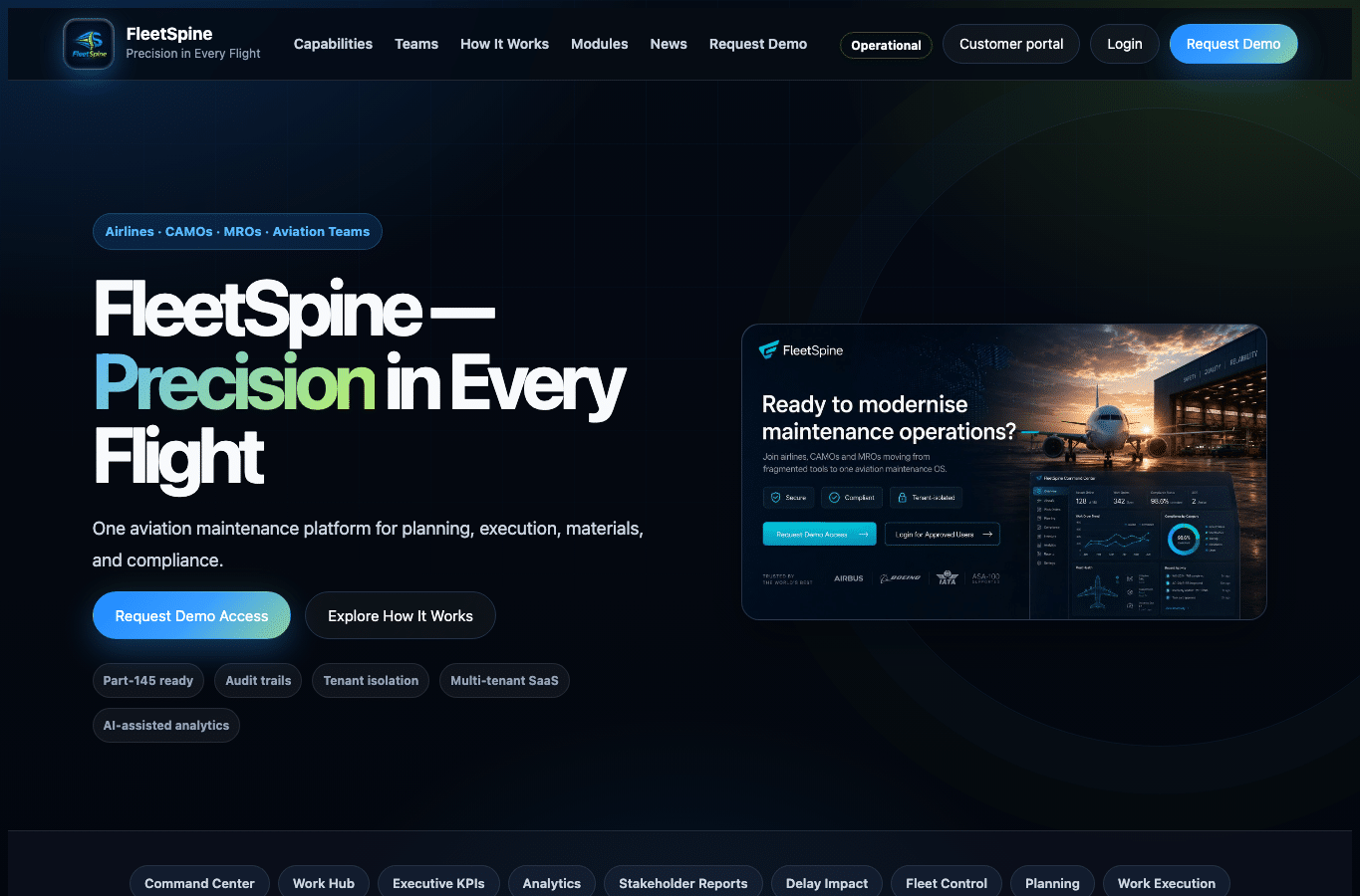 Screenshot preview of fleetspine.com