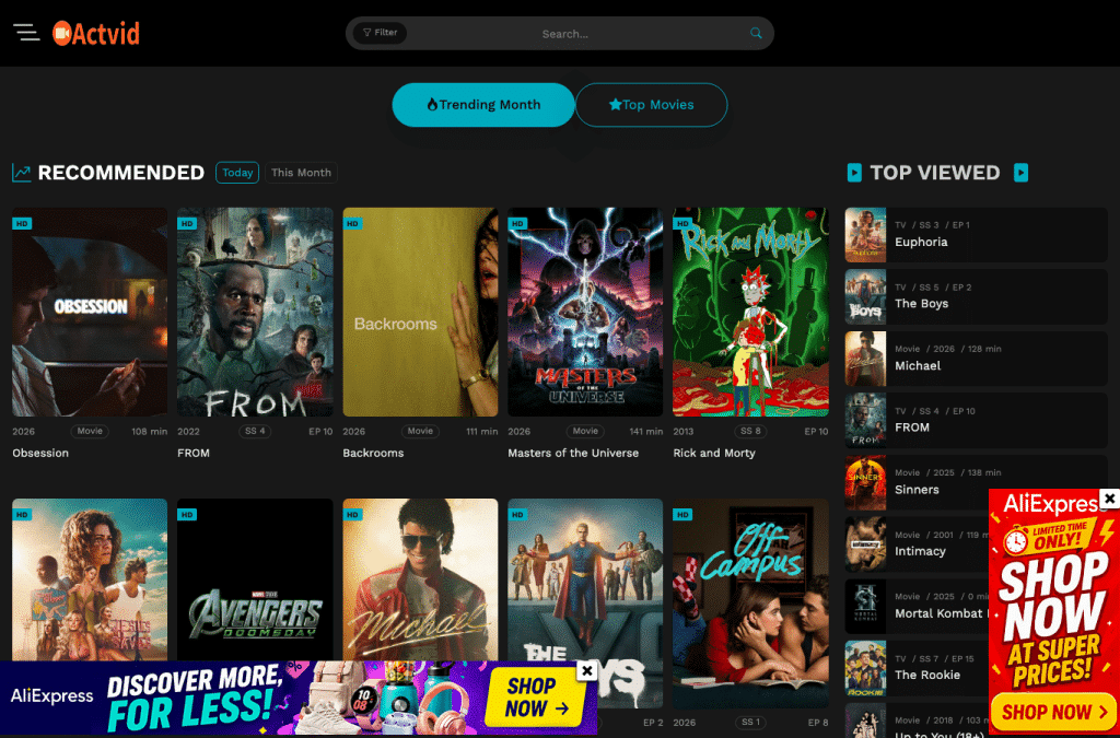 freeonlinek.top homepage screenshot