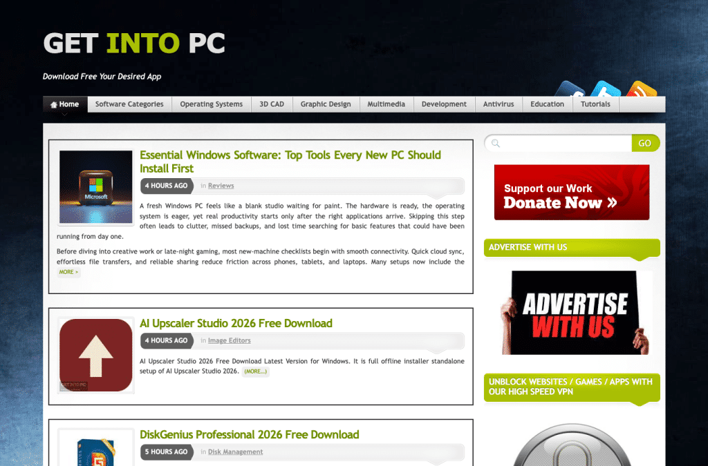 getintopc.com homepage screenshot