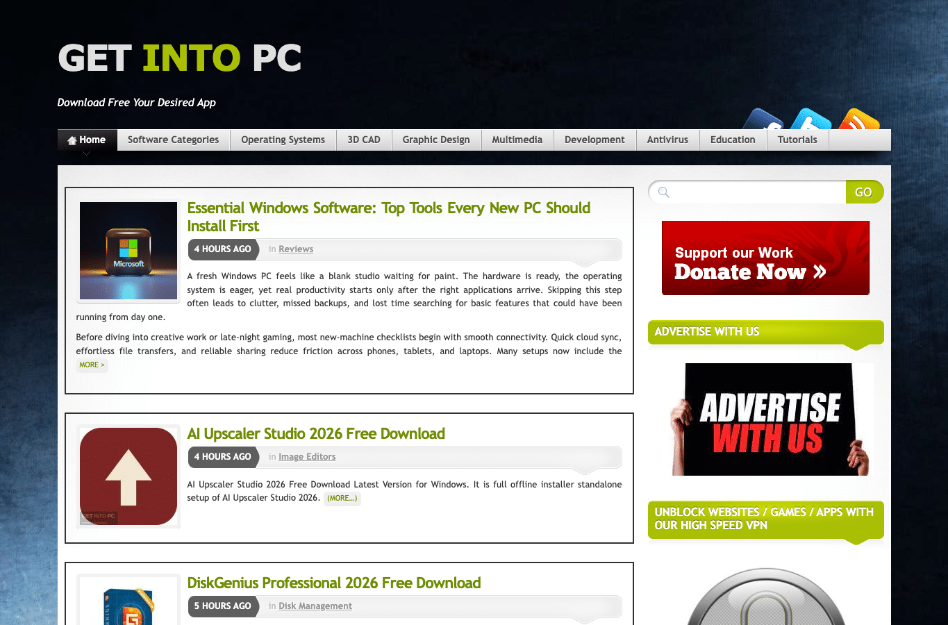 Screenshot preview of getintopc.com