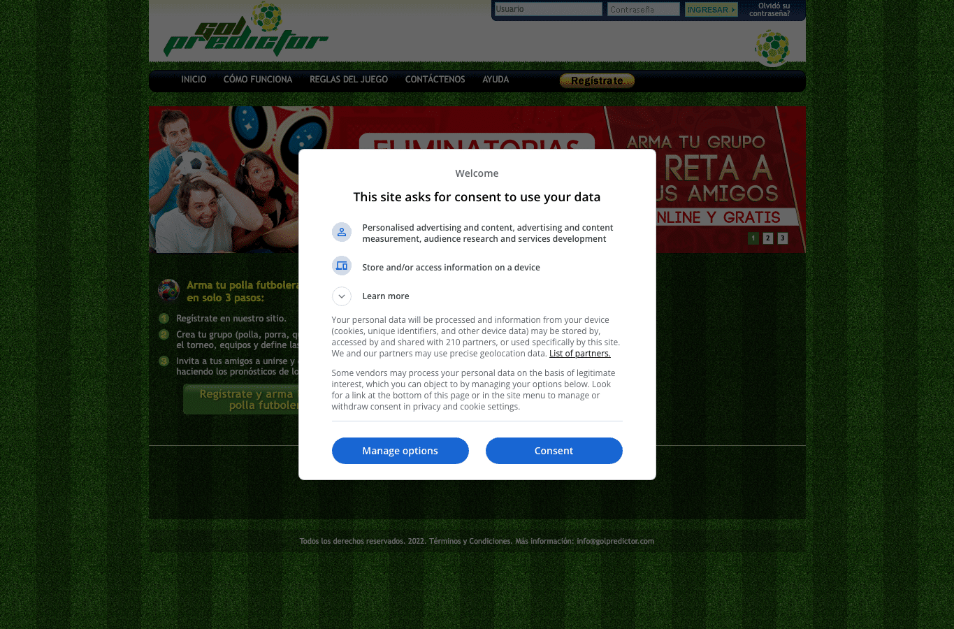 Screenshot preview of golp.cc