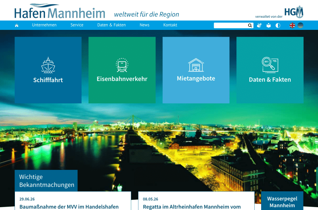 hafen-mannheim.de homepage screenshot