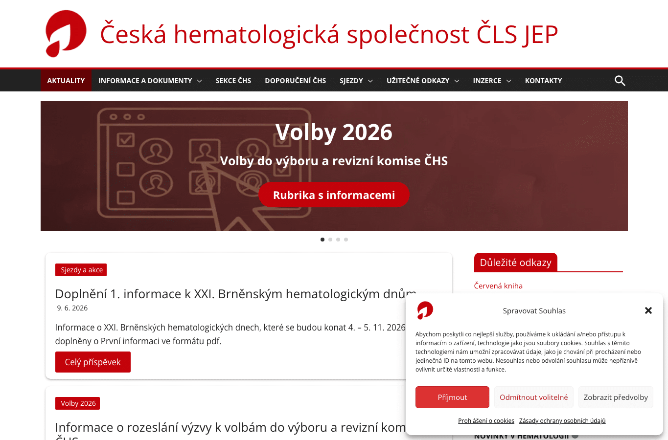 Screenshot preview of hematology.cz