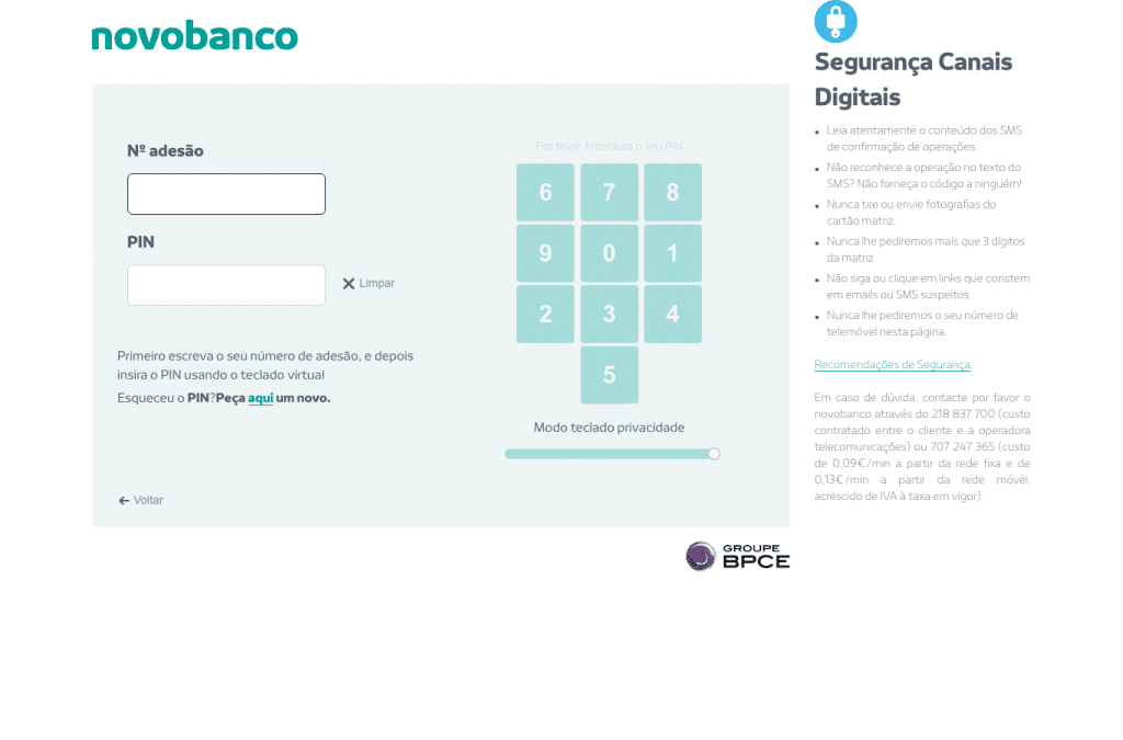homenovoacessb.sbs homepage screenshot