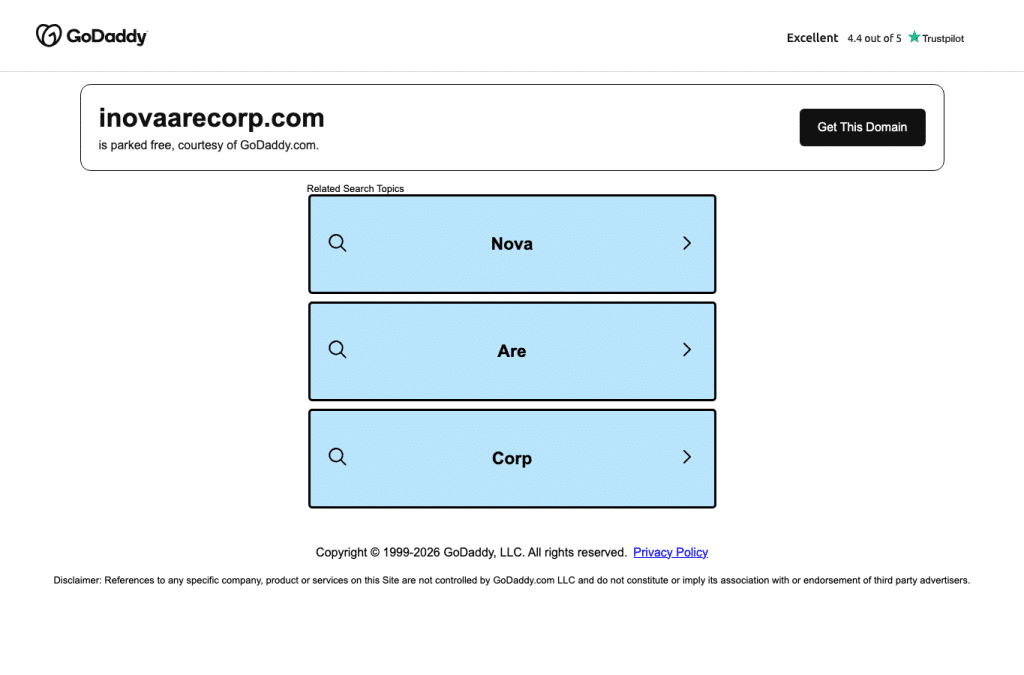 inovaarecorp.com homepage screenshot
