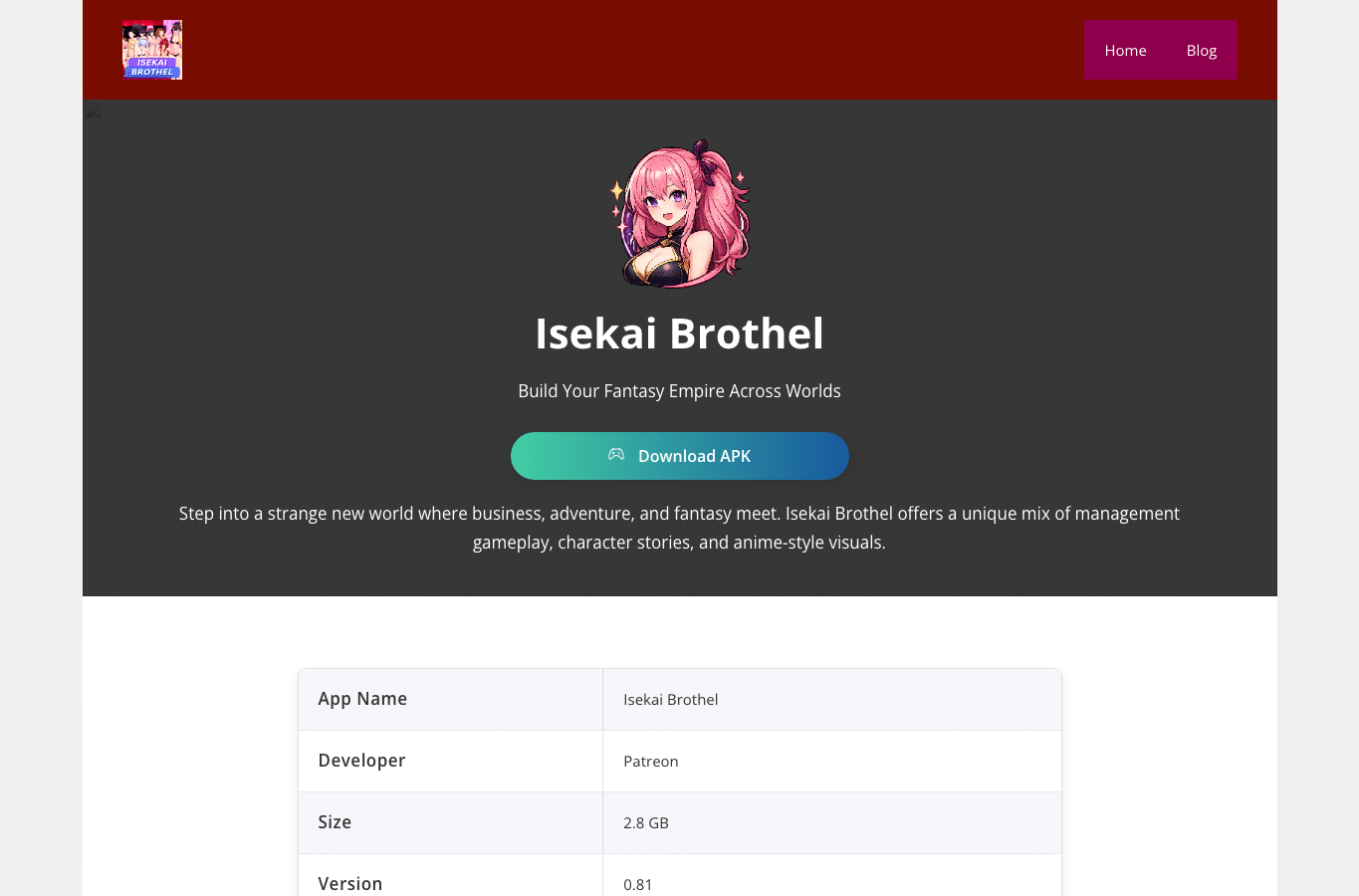 Screenshot preview of isekaibrothel.com