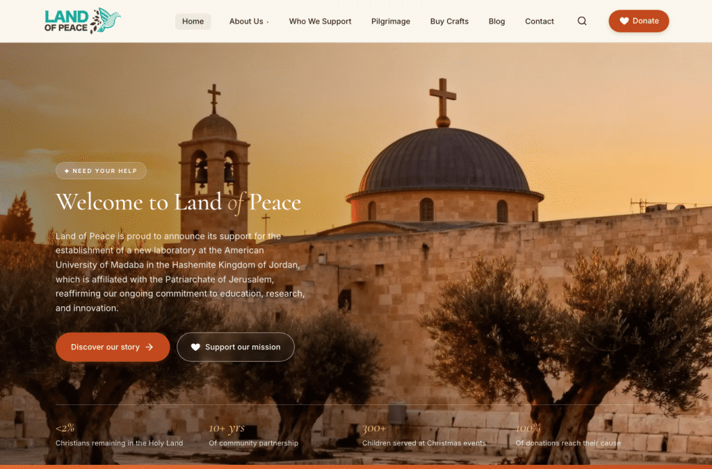 landofpeace.org homepage screenshot