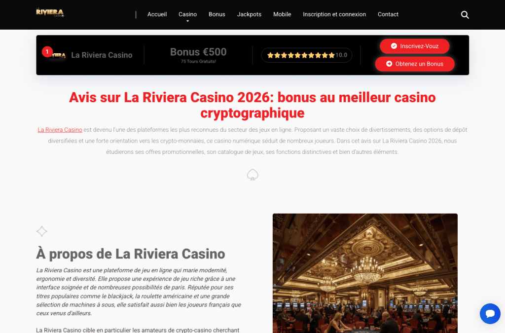 larivieracasinofr.shop homepage screenshot
