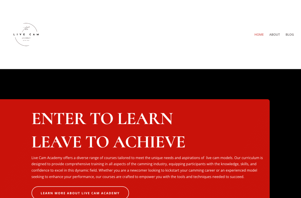 livecamacademy.com homepage screenshot