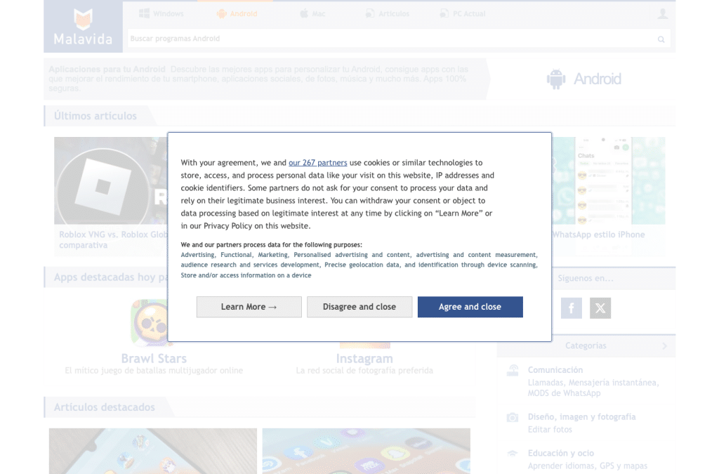 malavida.com homepage screenshot