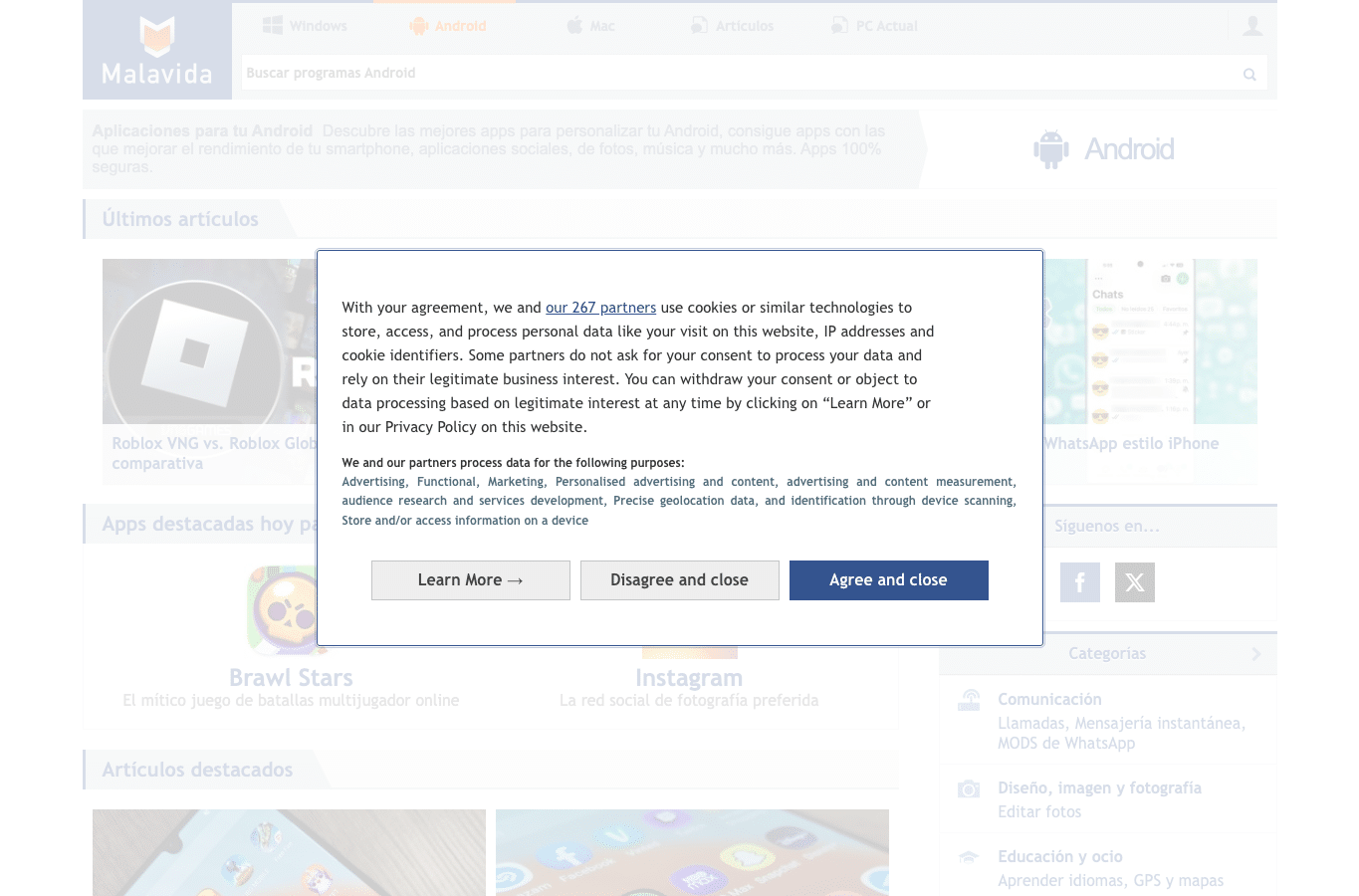 Screenshot preview of malavida.com