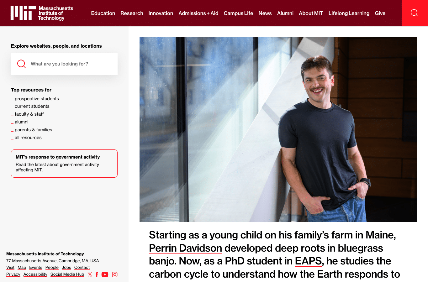 Screenshot preview of mit.edu