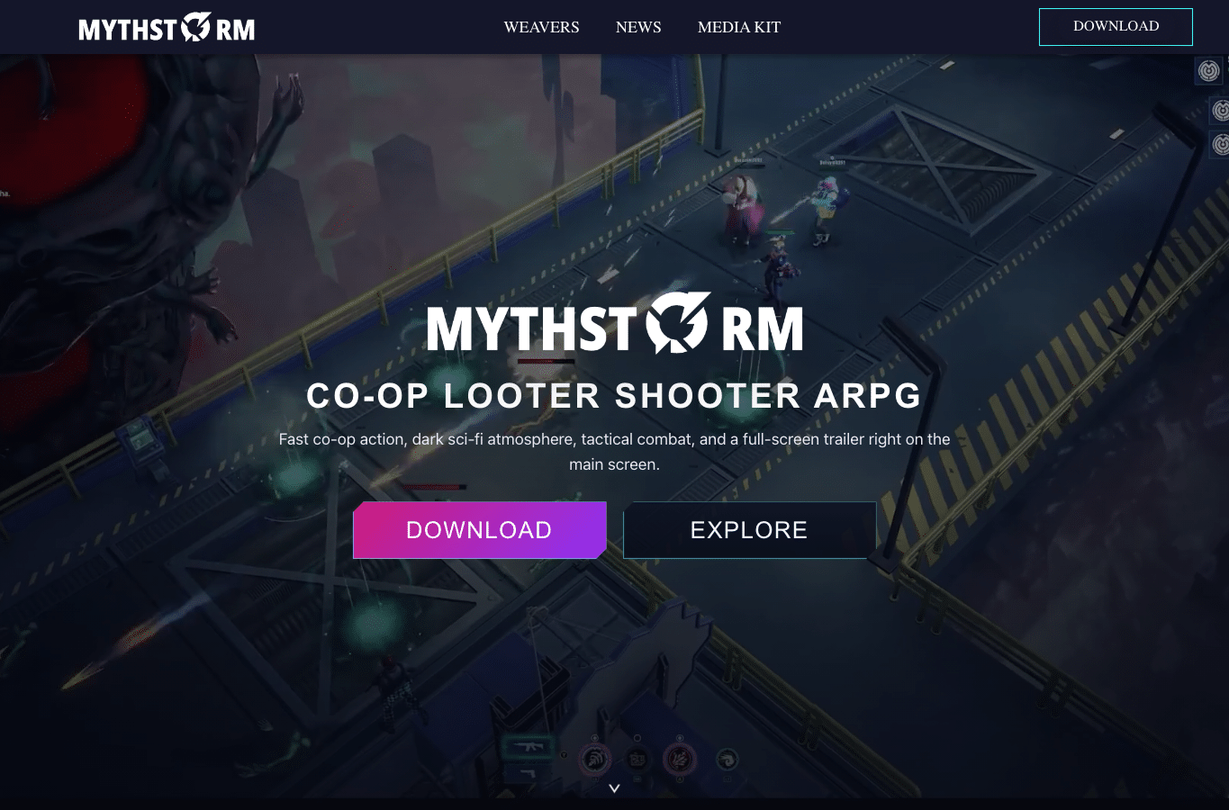 Screenshot preview of mythstorm.pro